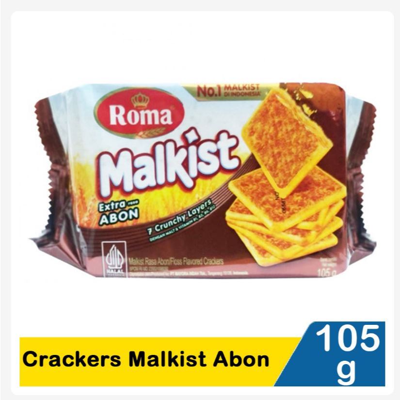 

Roma Crackers Malkist Abon / Sweet Malkist / Belgian Style Cokelat / Cokelat Kelapa / Keju Manis