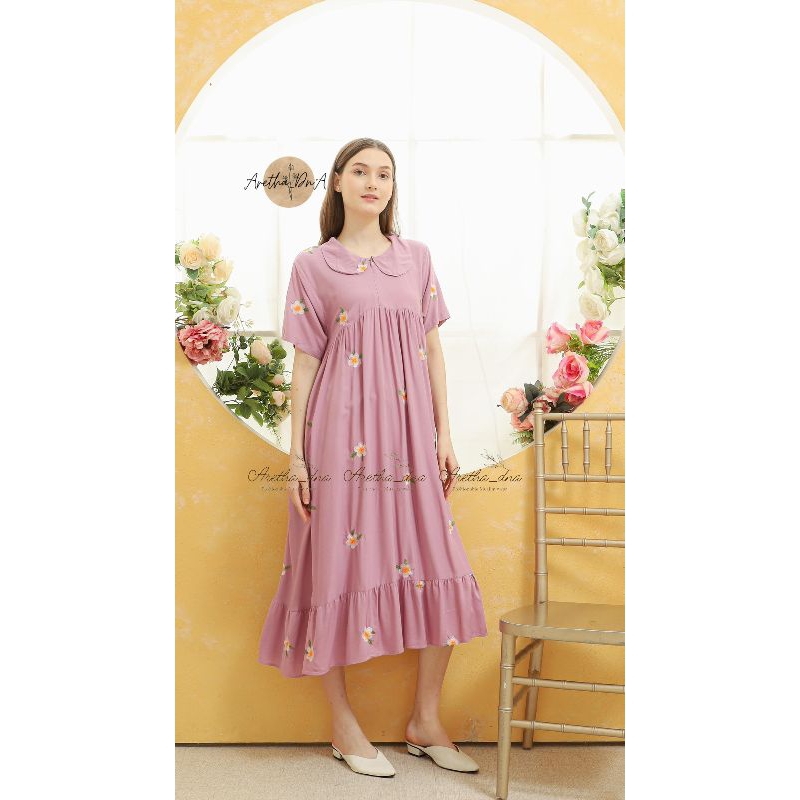 Daster Dress JISOO X Mahalini Bordir Rayon Premium