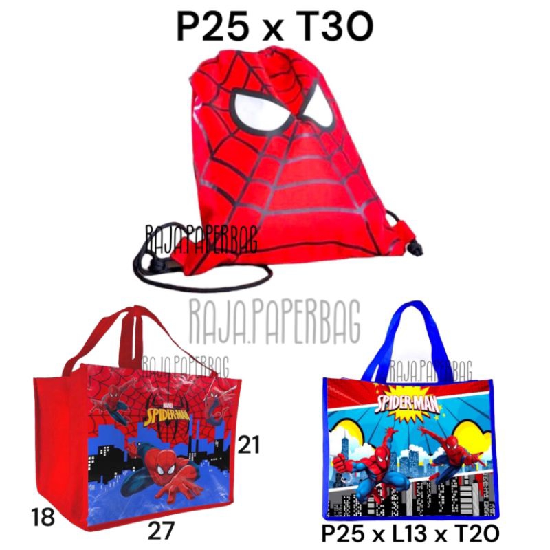 

tas souvenir ultah anak goodie bag hampers ulang tahun spiderman