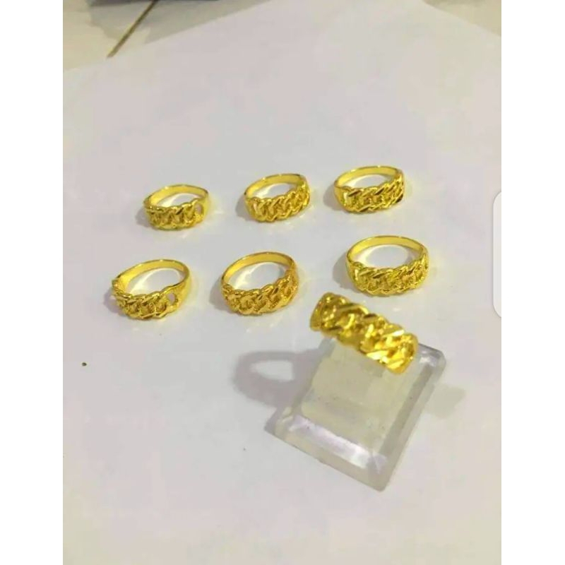 CINCIN RANTAI LAPIS EMAS 24K, AWET DIPAKAI HARIAN