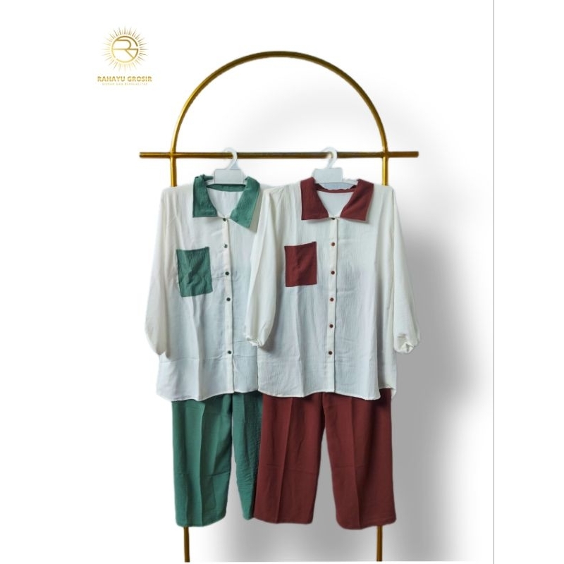 B3.ONE SET CELANA DAN BAJU MOTIF POLOS