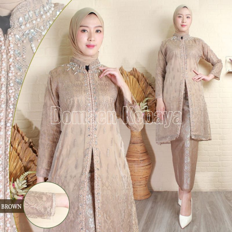 KEBAYA TUNIK TILLE BROKAT PAYET MUTIARA / TUNIK KEBAYA MODERN PESTA WISUDA