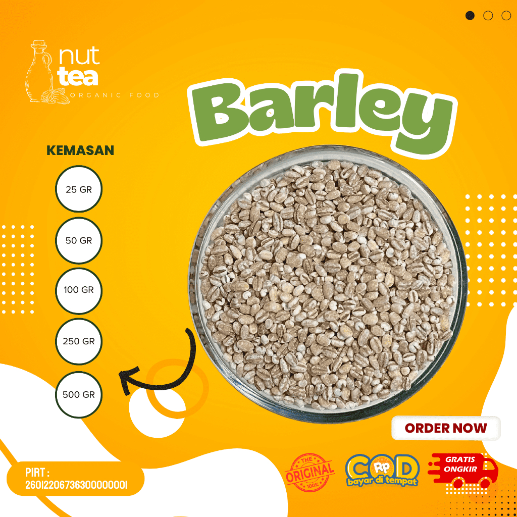 

Organic Barley 500gr - Biji Jali-Jali / Natural Pearl Barley