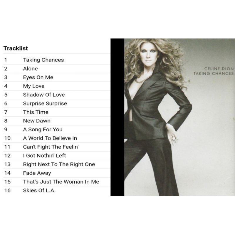 celine dion cd album taking chances 2007