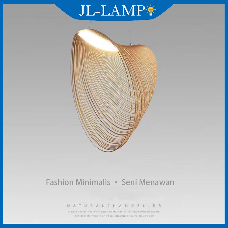 80CM Lampu Gantung Restoran Lampu Gantung Seni Kayu Nordic Lampu Hias Gantung Ruang Tamu Minimalis