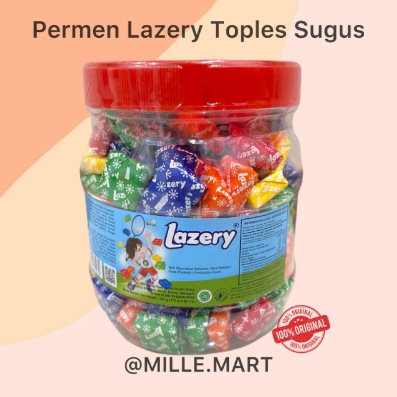 

LAZERY PERMEN LUNAK TOPLES / PERMEN SUGUS ANEKA RASA BUAH ISI 175 BUTIR X 3GR