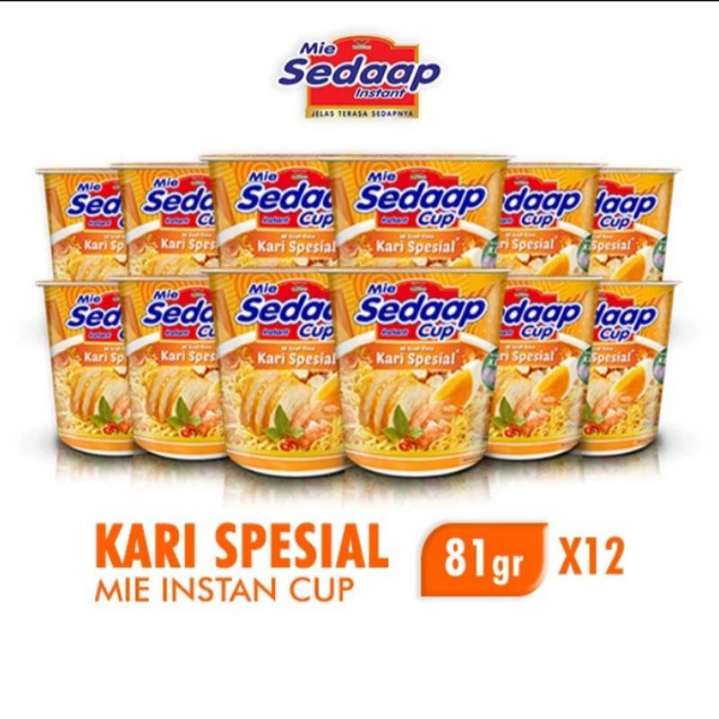 

Sedaap Cup Mie Instan Kari Spesial 81 gr x 12 pcs