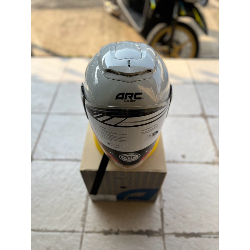 HELM ARC POLOSAN PASTEL GREY/ GRAY / BUKAN TSR RAM 4 / SCOTT -HELMET HALF FACE TSR