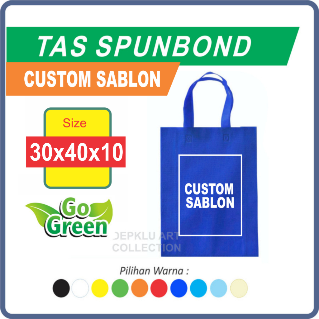 

Tas spunbond 30x40 sablon - Goodie bag Custom sablon Tas promosi shoping bag ECO