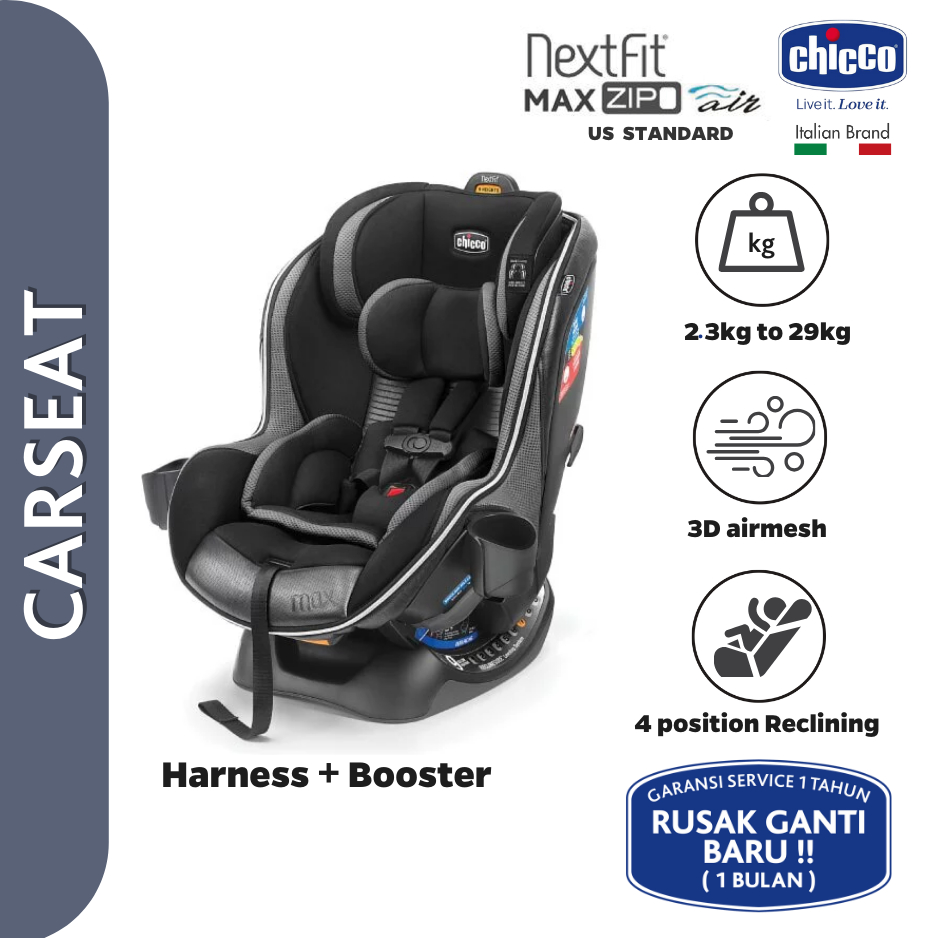 CHICCO NextFit Zip Max Convertible Car Seat / Tempat Tidur Bayi di Mobil Tempat Duduk Anak di Mobil
