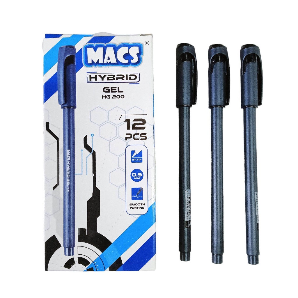 

(PACK) Pulpen / Ballpoint / Pen Hybrid Gel - Macs HG-200 MURAH