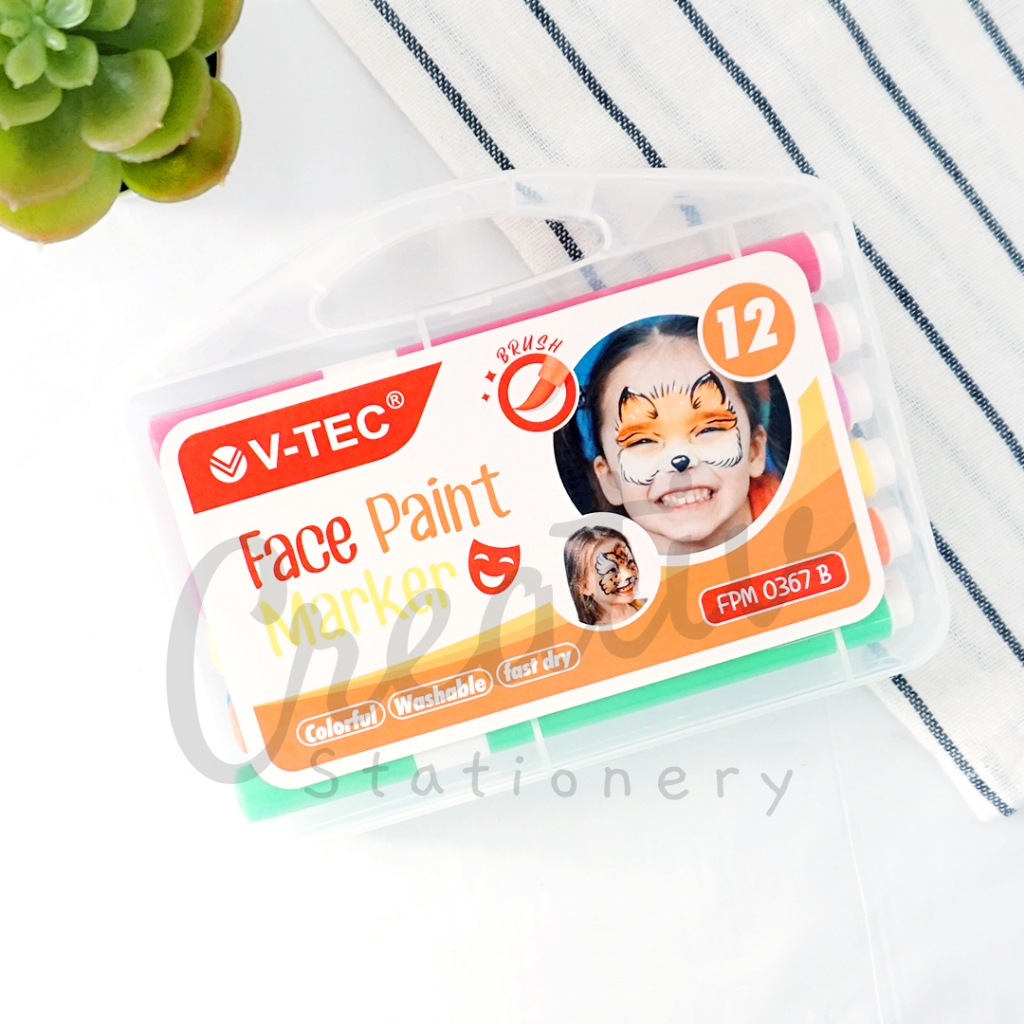 

HJK V-TEC Face Paint Marker Spidol Wajah 12 Warna Fpm0367B
