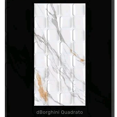 Keramik Roman 30x60 Borghini quadrato urat Marble putih glossy kotak-kotak )grade A