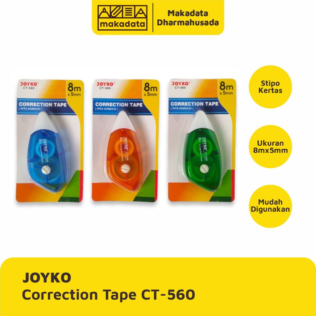 

CORRECTION TAPE | STIPO KERTAS JOYKO CT-560 8 METER (1 PCS)