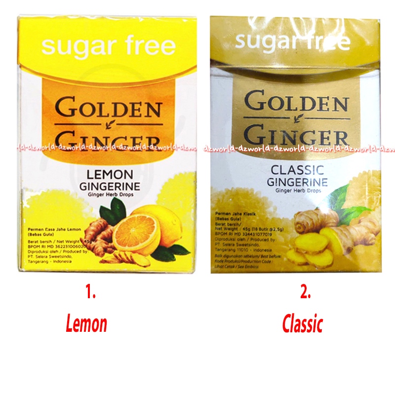 

Golden Ginger 45gr Lemon Gingerine Classic Permen Rasa Jahe Lemon Bebas Gula Goldenginger Candy No. Sugar Free Lemons