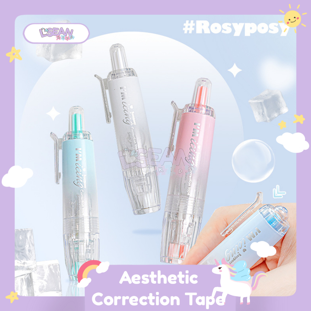 

CORRECTION TAPE ROSY POSY TIPE X KERTAS PITA KOREKSI AESTHETIC TRANSPARENT