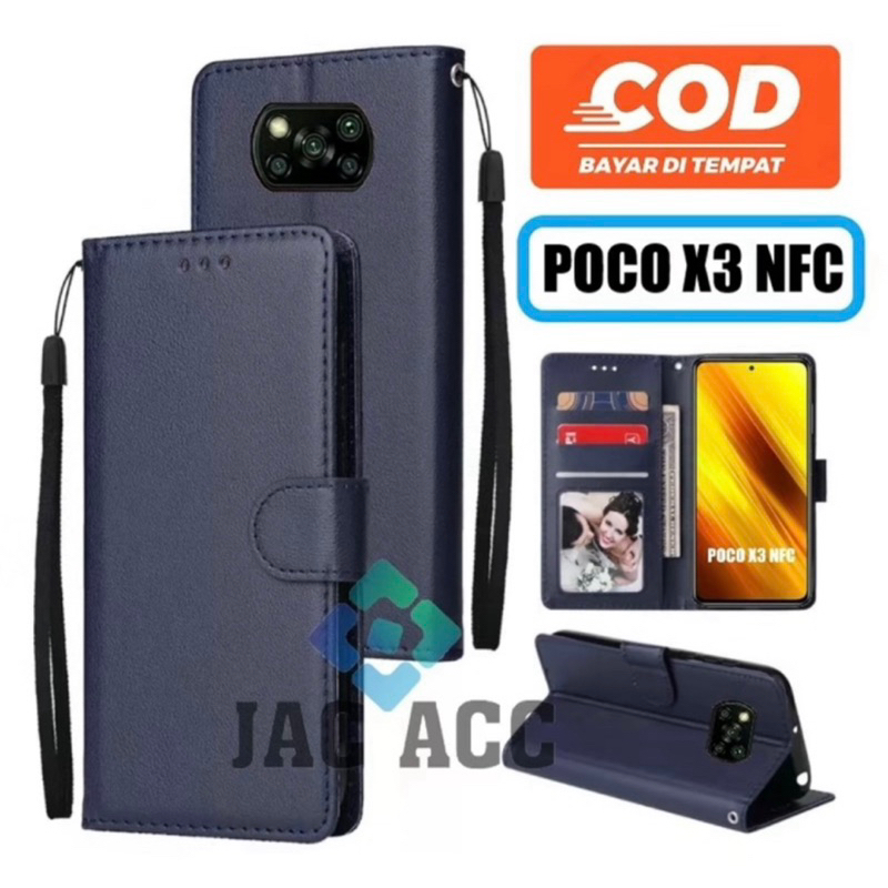 FLIP CASE HP PREMIUM UNTUK HP XIAOMI POCO X3 NFC  LEATHER FLIP CASE HP PREMIUM UNTUK XIAOMI POCO X3 