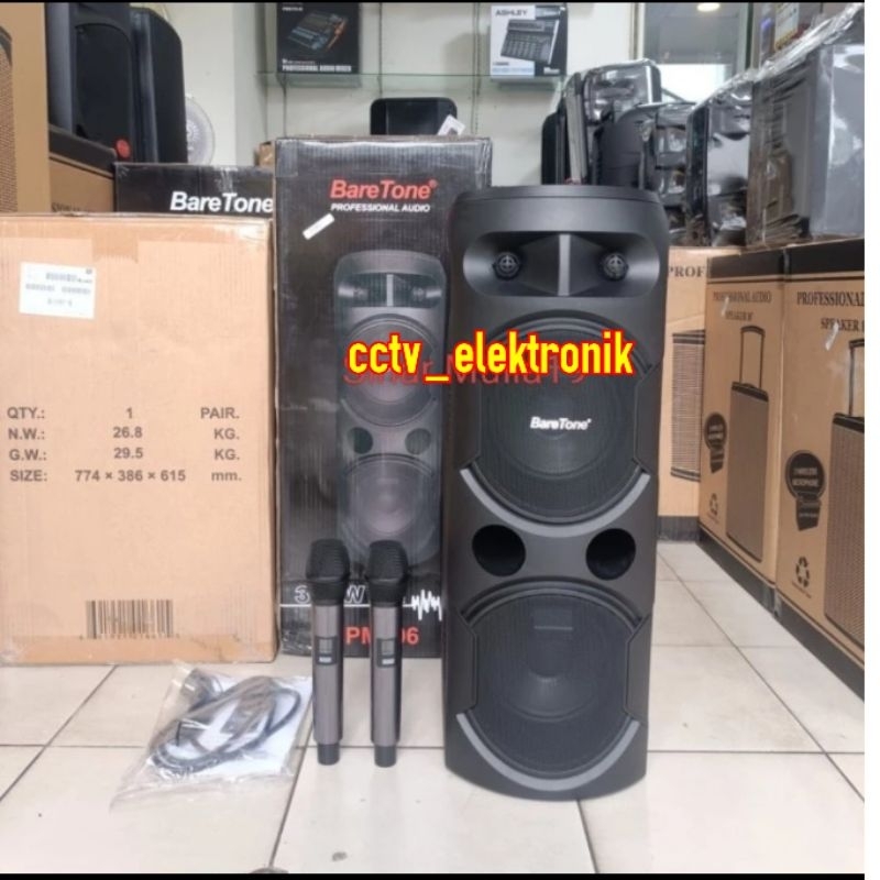 SPEAKER BARETONE PARTY BOX PM 206 SPEAKER PORTABLE MEETING 6,5 INCH DOUBLE SPEAKER