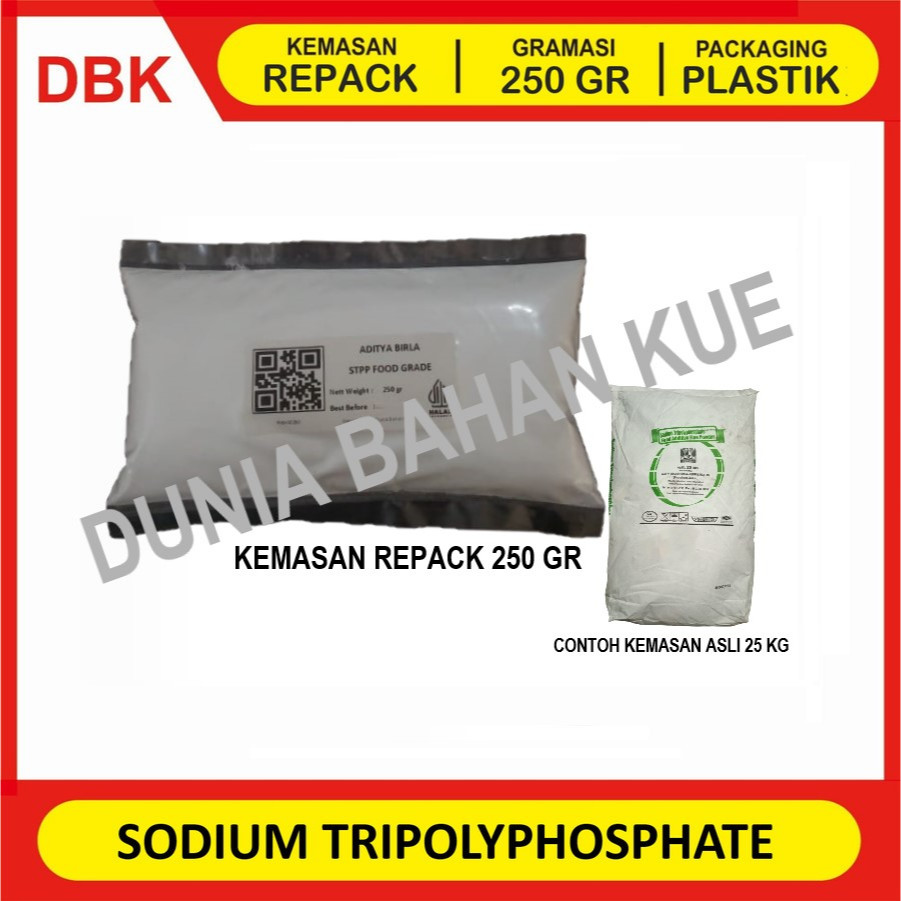 

SODIUM TRIPOLYPOSPHATE. STPP FOOD GRADE. ex. THAILAND - REPACK 250 GR