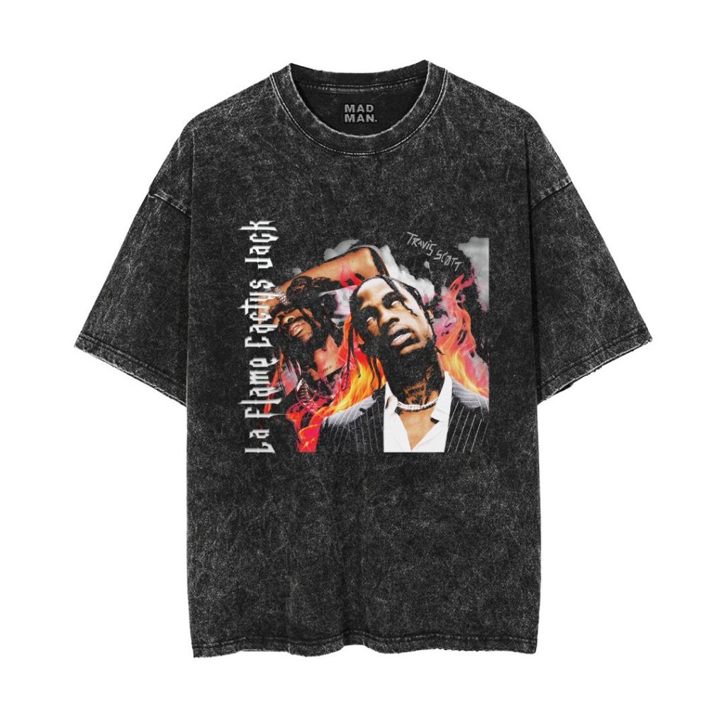 MADMAN Kaos "Travis Scott" Oversize Washed T-Shirt | Washed T-Shirt | Kaos Washed | WO