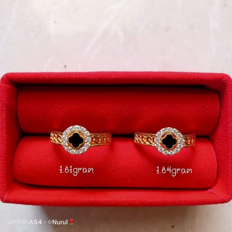 Cincin bulat mata hitam Perak 925