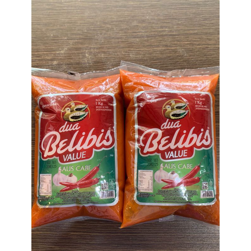 

Saus cabe 1 kg dua belibis value pack / saos sambal belibis murah