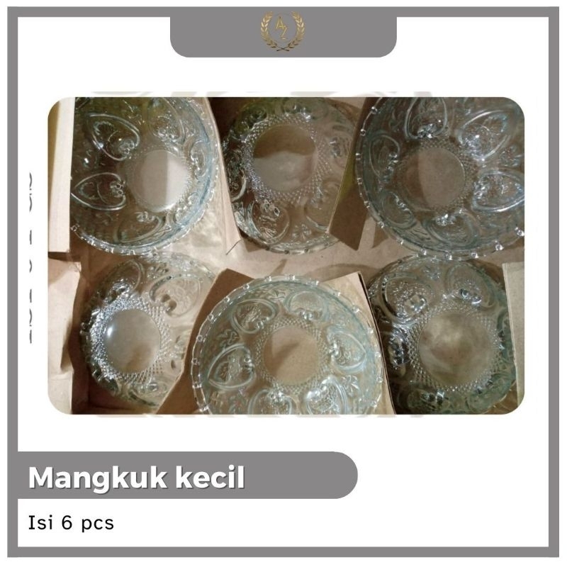 Mangkuk Kaca motif segitiga kecil -1 pcs (6 mangkuk)/ mangkuk berkualitas unggul/ mangkuk kaca