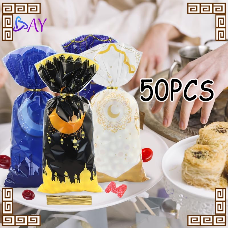 

50 Pcs/Set Plastik Ikat Mini Lebaran/Plastik Snack Souvenir/Bungkus Plastik Snack/Plastik Souvenir Snack