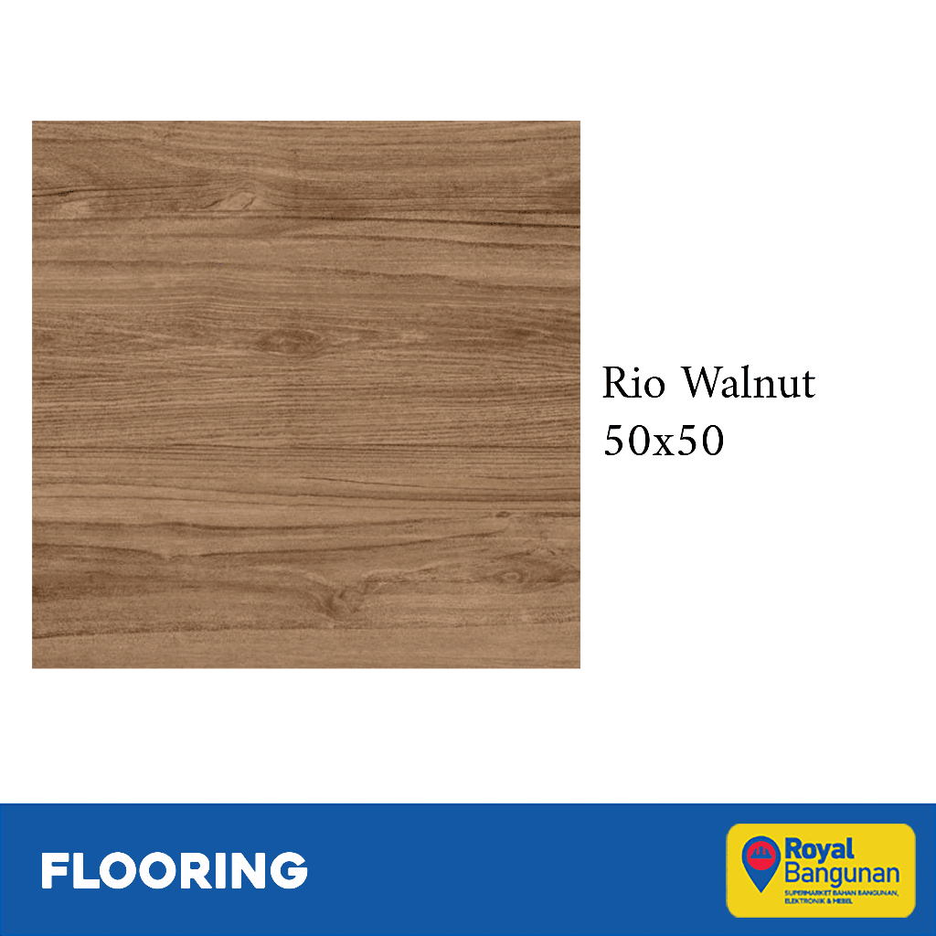 Milan Keramik Rio Walnut 50x50 Keramik Lantai Motif Kayu Alami Matt