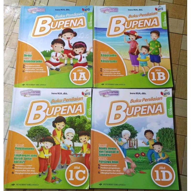 Buku Paket bekas BUPENA 1A,1B,1C,1D kelas 1SD