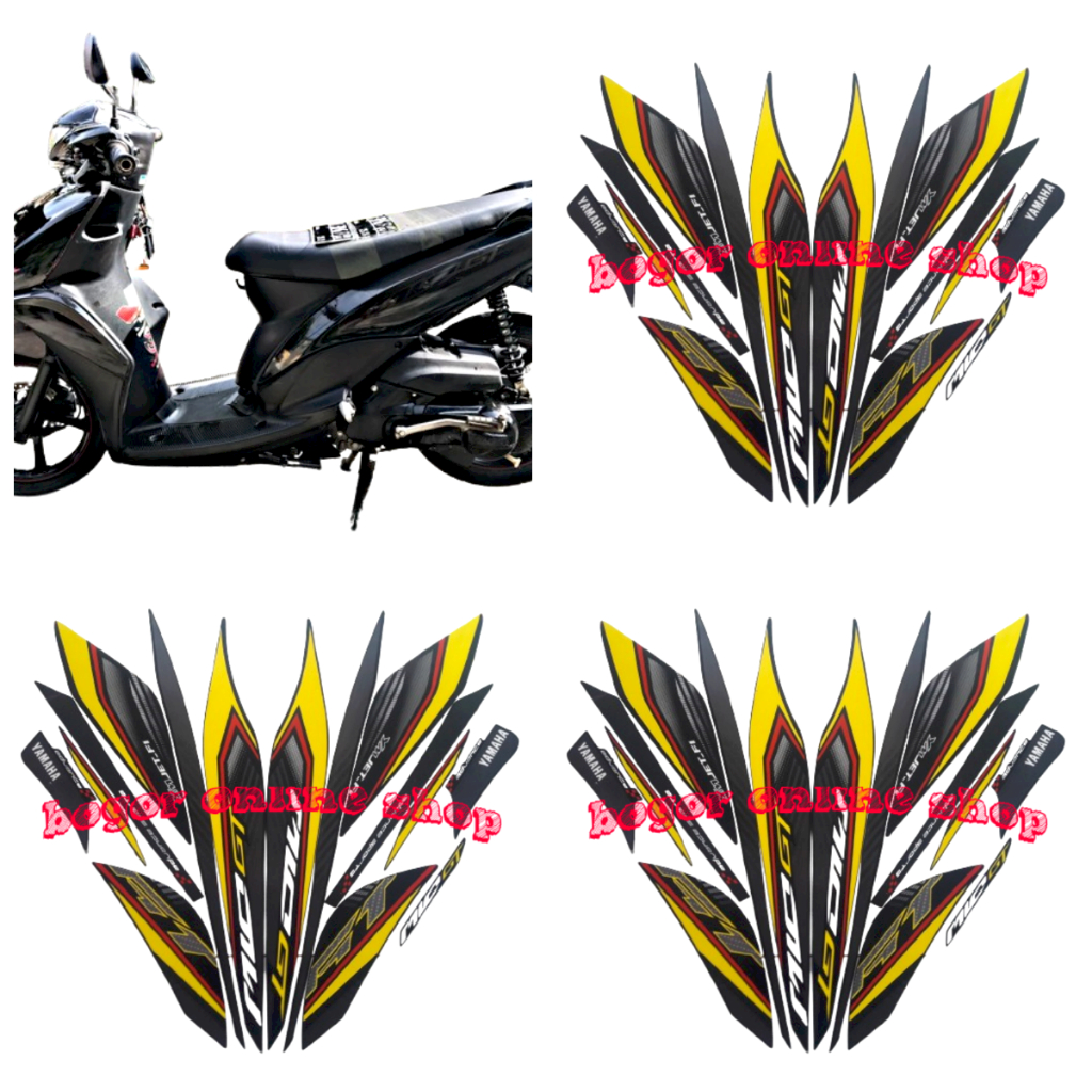 sticker striping motor mio gT 2013 Hitam-kuning