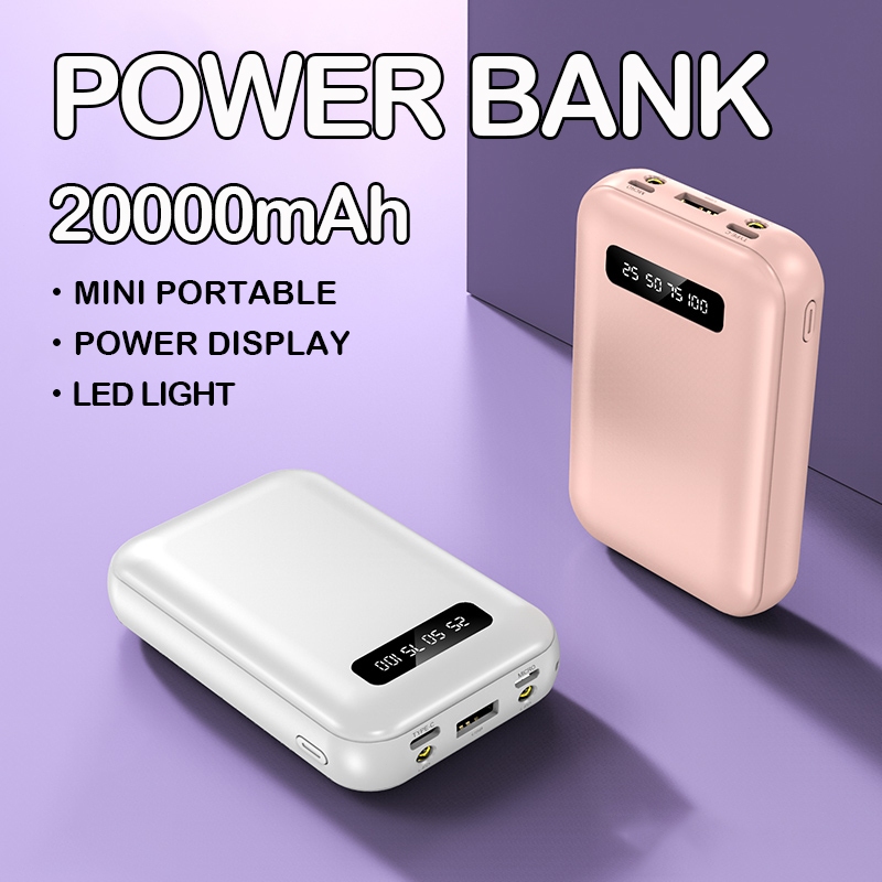 Power Bank 20000 mAh Pocket Size pawer bank original 100% ori 3 Port USB TYPEC Micro Portabel LED Li