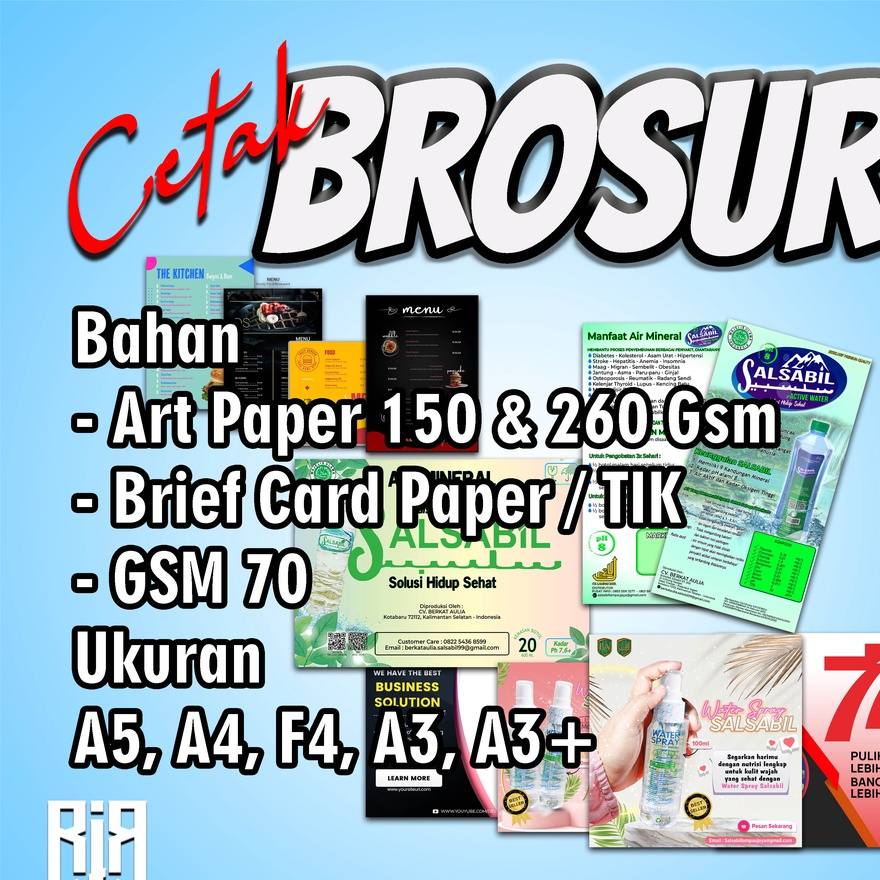 

Cetak Brosur Ukuran A5 A3 F4 A3 A3+ Bahan ArtPaper BC GSM HVS isi 100 Pcs