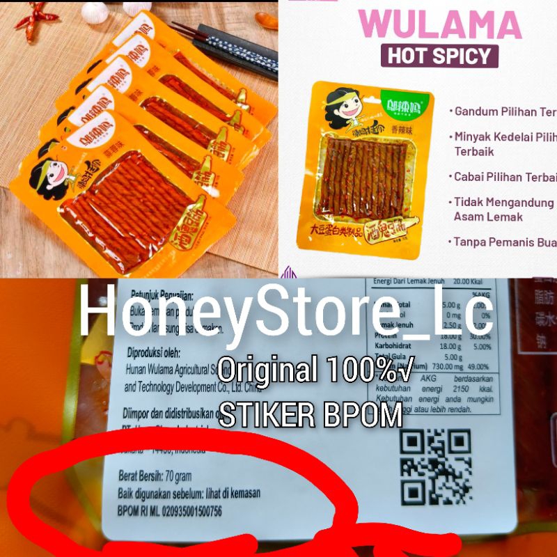 

[Bpom]Snack Latiao Wulama Hot Spicy 70gr Halal