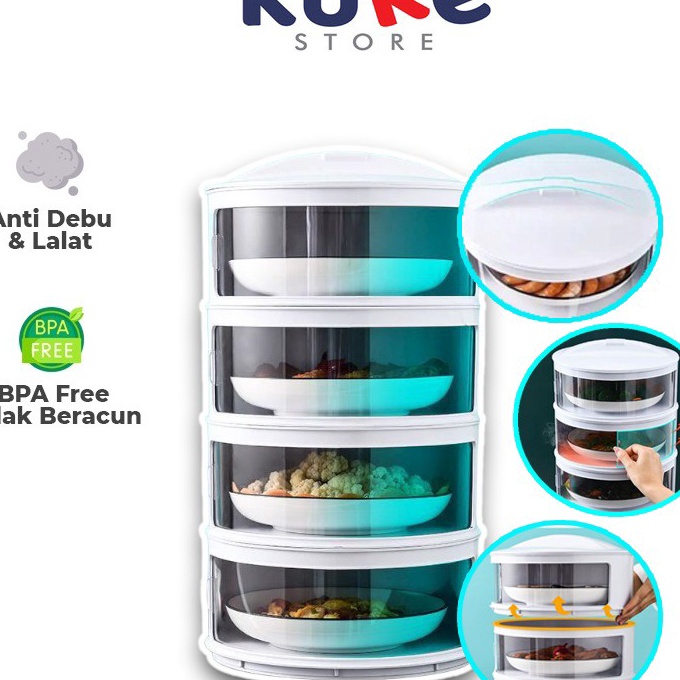 Langka Tudung Saji Tebal Tudung Saji 4 Susun  5 Susun  Rak Makanan Susun  Penutup Makanan Susun