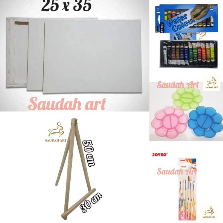 

DISCOUNT TODAY Paket Lukis Lengkap kanvas 25x35kuaspaletcat air 6mleasel 3x5
