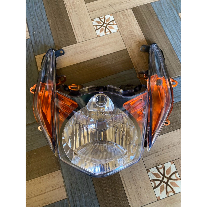 Reflektor lampu dpan honda beat karbu costum smoke hitam oren