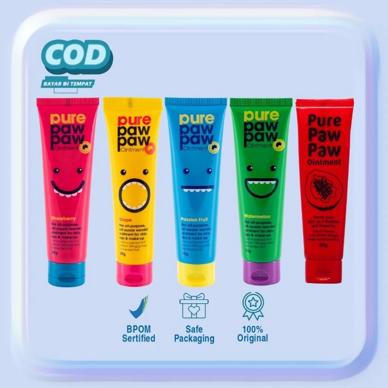 KODE M48S Pure Paw Paw Ointment Lip Balm 25 gr Pawpaw Original Strawberry Grape Passion Fruit Waterm