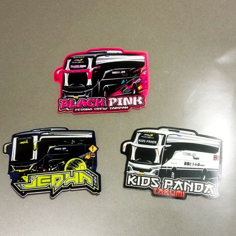 Stiker bus basuri tunggal jaya jb5 kids panda black pink jedha