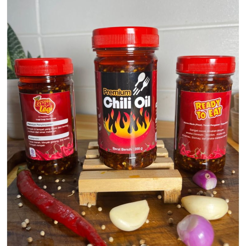 

CHILI OIL 200 GRAM HALAL MINYAK CABAI murah premium ekonomis untuk DIMSUM, MIE , RAMEN