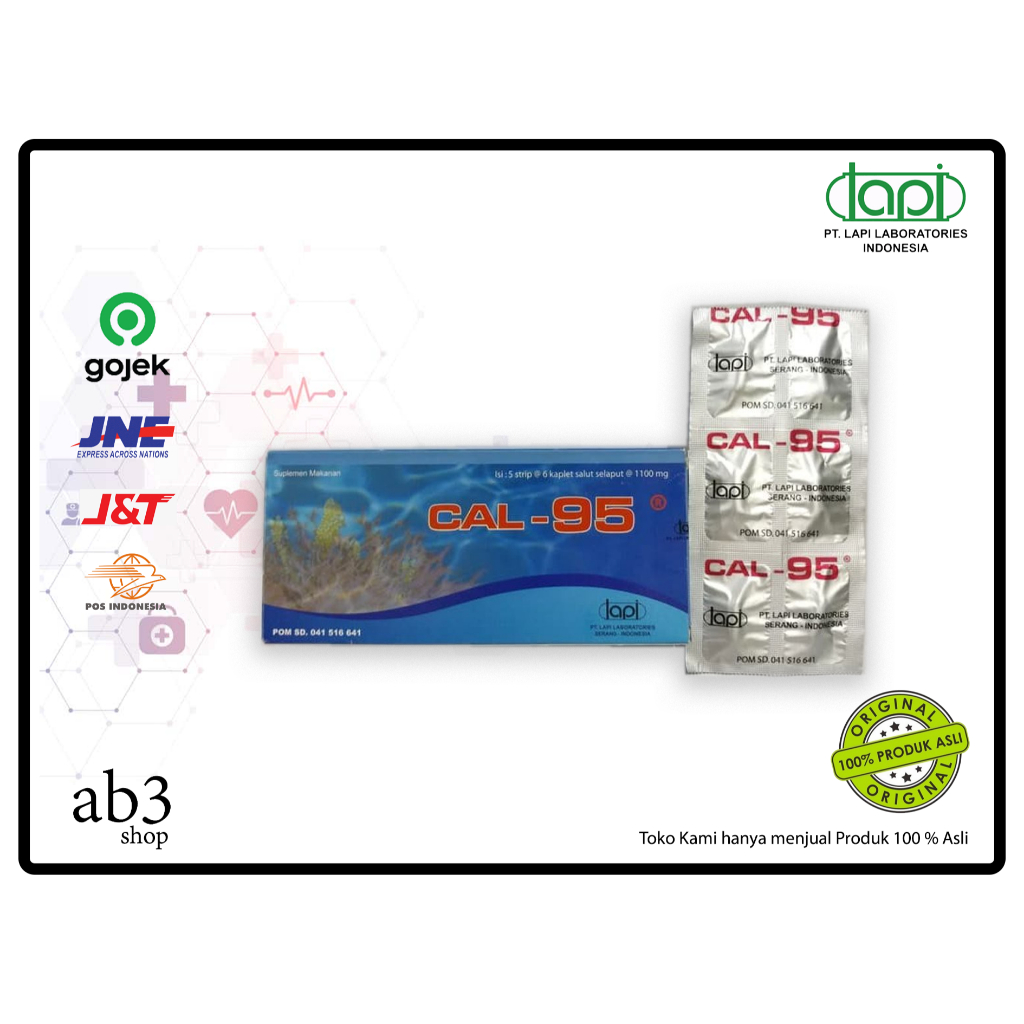 CAL 95 CAL-95 1 STRIP ISI 6 TABLET / SUPLEMEN KESEHATAN TULANG /KALSIUM IBU HAMIL & MENYUSUI