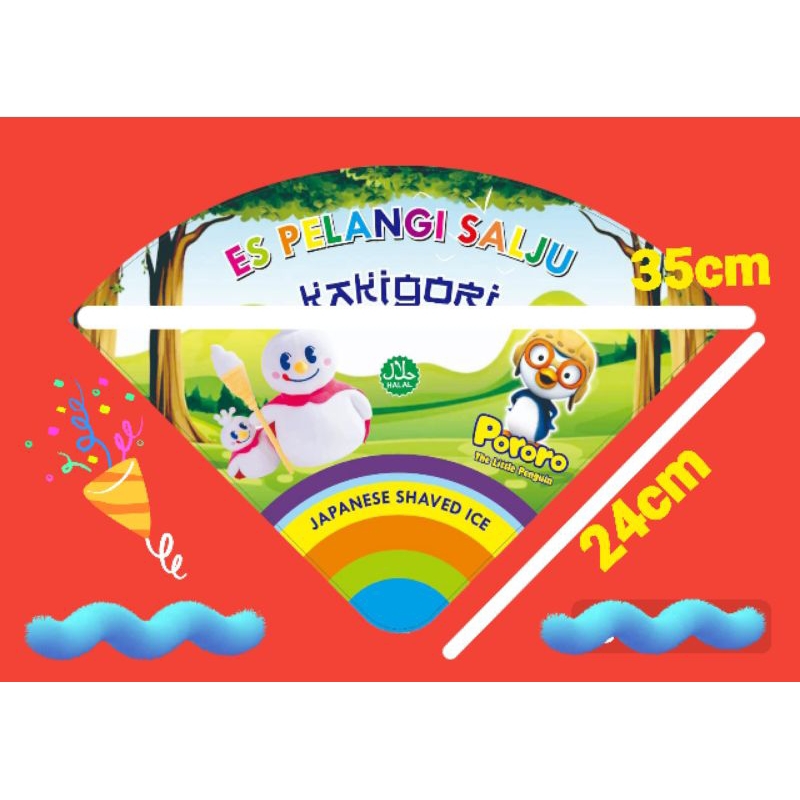 

kertas es pelangi,kertas es salju,Dus es kaki gori