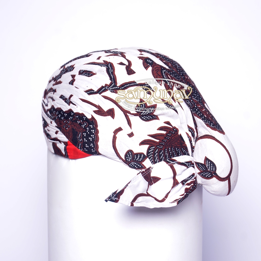 Blangkon Jogja Senopaten Motif Wahyu tumurun putih