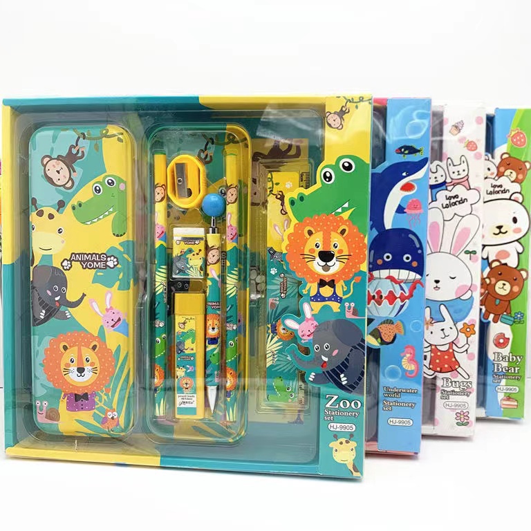 

66 MALL Kotak Pensil Anak Set 7In1 Stationery Untuk Hadiah Anak Sekolah Kotak Pensil Karakter Murah Alat Tulis