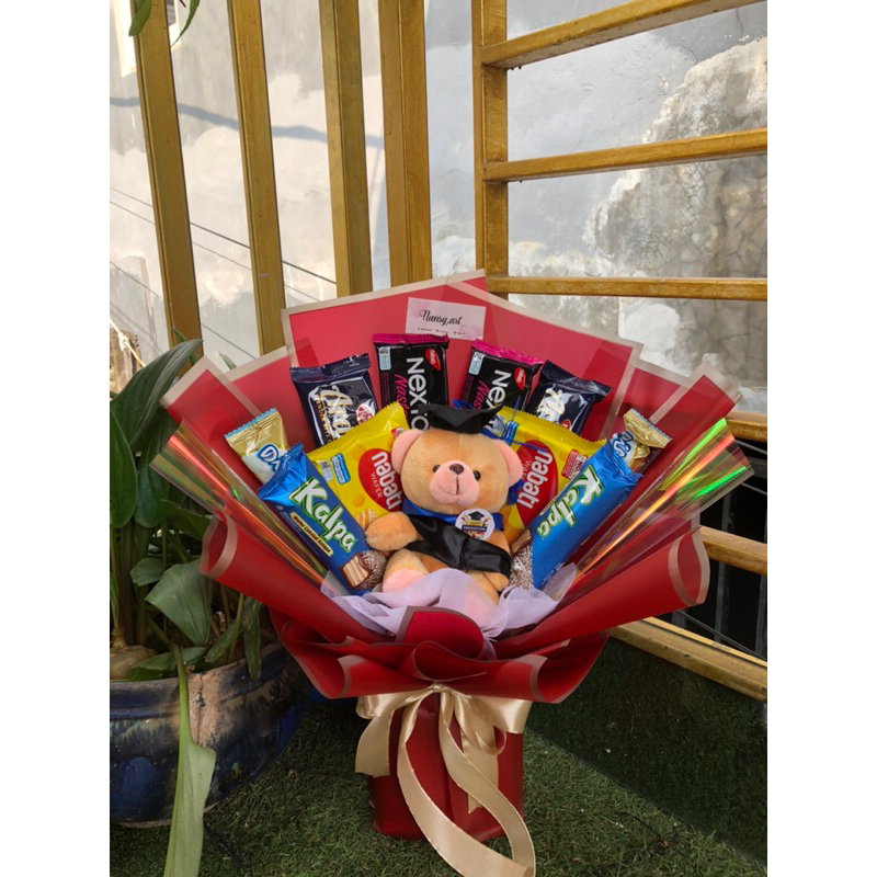 

Buket Wisuda / Buket Snack dan boneka widuda