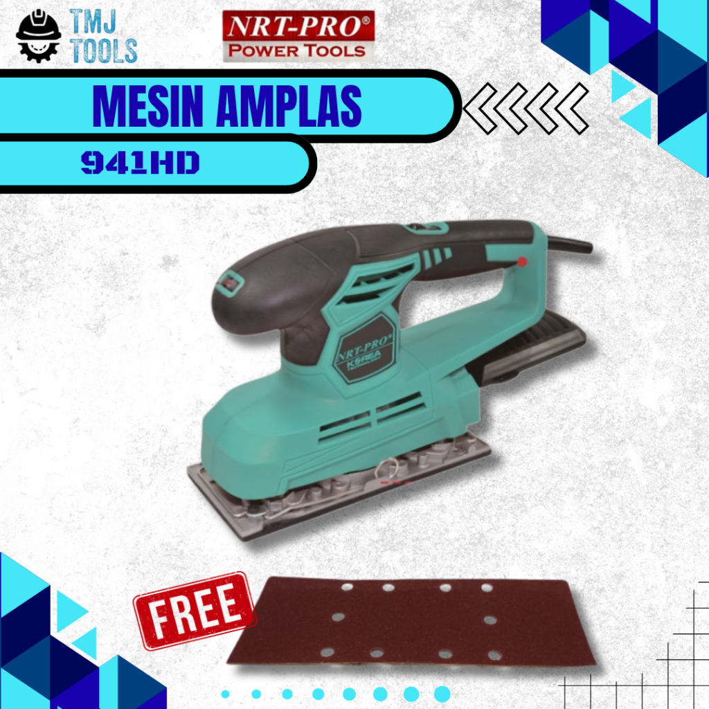 Mesin Amplas Sheet Sander NRT PRO 941HD 941 HD Square Orbital Mesin Amplas Kotak Box Anti Debu Finis