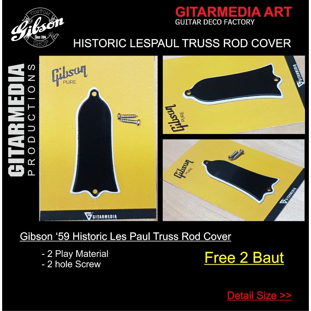 TRUSS ROD COVER GIBSON LES PAUL HISTORIC_GIBSON 59 HISTORIC LES PAUL TRUSS ROD COVER_HISTORIC TRUSS 