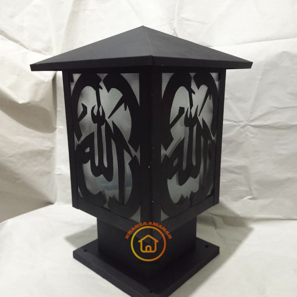 LAMPU PAGAR PILAR MINIMALIS MOTIF LAFADZ LAPAD ALLAH DAN MUHAMMAD