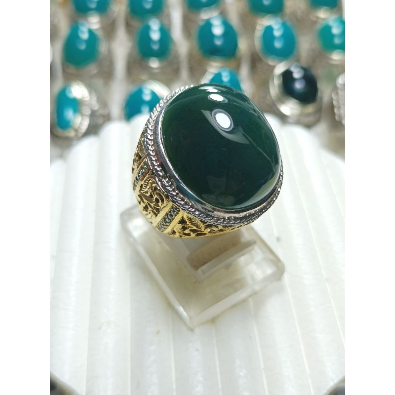 Batu bacan coklat ring perak