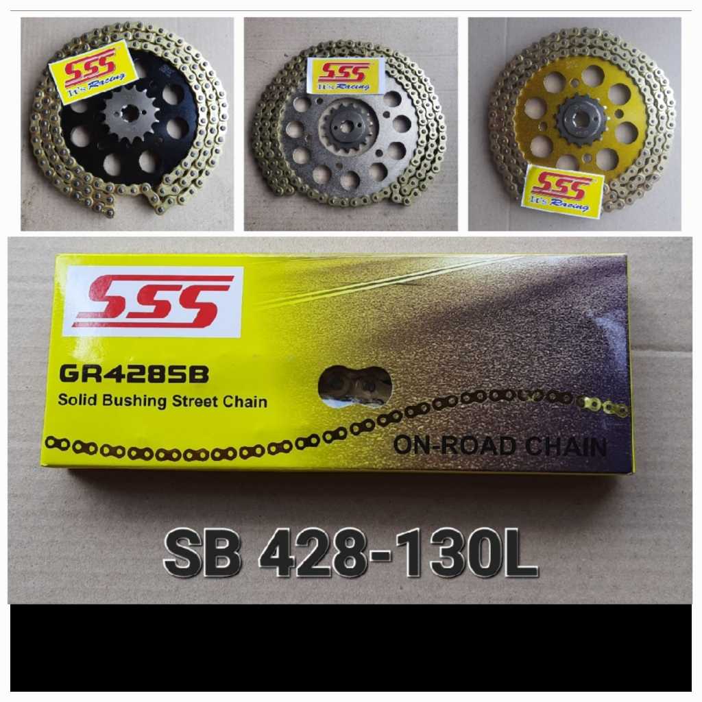 GEAR GIR SET FULL SSS RACING 428H RANTAI GOLD SB 428-130L ALL SERIES MOTOR RXZ VIXION RX KING JUPITE